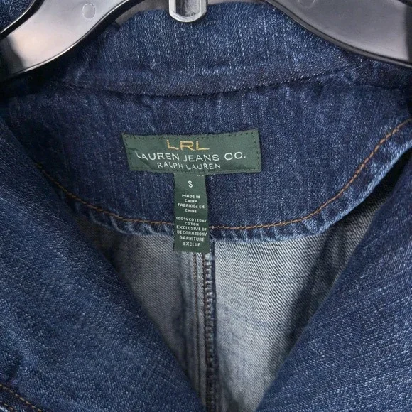 Lauren Jeans Ralph Lauren Jacket Womens Small Denim Military Double Breasted Y2K - Picture 6 of 12